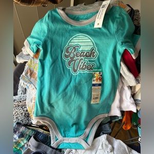 New with tags 24M Garanimals Beach Vibes Turquoise baby bodysuit
